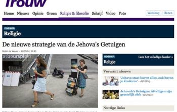 Dagblad Trouw: Nieuwe strategie Jehova Getuigen